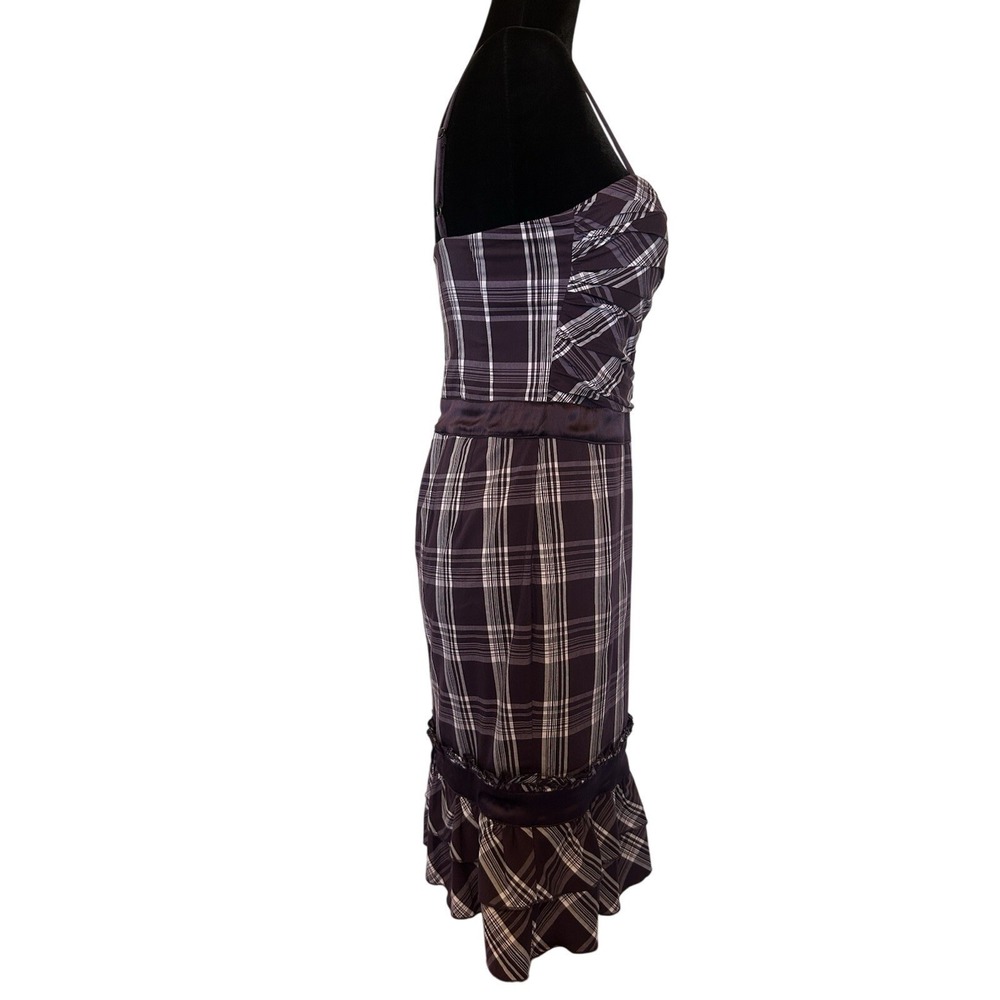 Bebe Purple Plaid Dress Size 8 - Picture 5 of 11